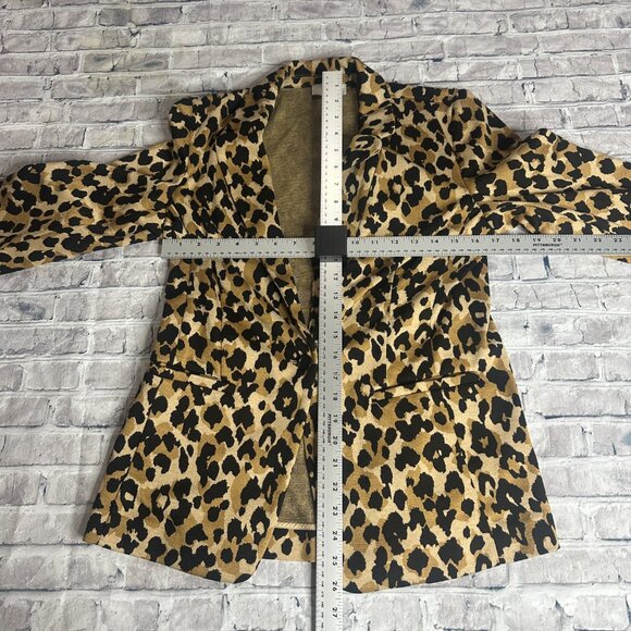 EUC LOFT Leopard One Button Blazer Jacket Women's Size Medium Petite - Picture 10 of 11